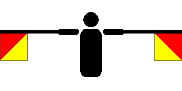 Semaphore Letter R
