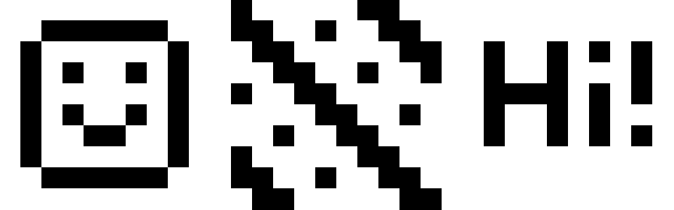 Black and white pixel art