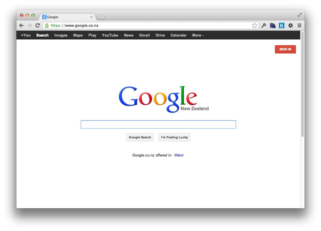 Screenshot of Google with both HTML and CSS enabled